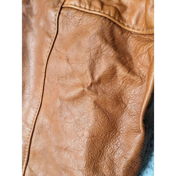 Vintage Holloway College Jacket Large Letterman Varsity Wool Leather Green Brown - Picture 14 of 16